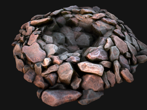 Stone and Rocks Mineral Ore Deposits Pile Modello 3D