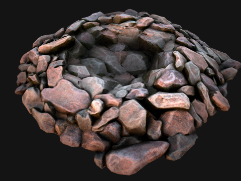 Stone and Rocks Mineral Ore Deposits Pile Modello 3D