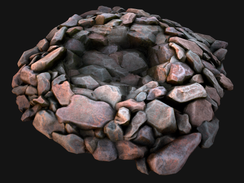Stone and Rocks Mineral Ore Deposits Pile Modello 3D