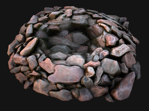 Stone and Rocks Mineral Ore Deposits Pile Modello 3D