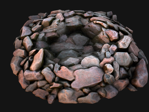 Stone and Rocks Mineral Ore Deposits Pile Modello 3D