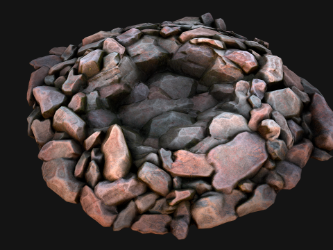 Stone and Rocks Mineral Ore Deposits Pile Modello 3D