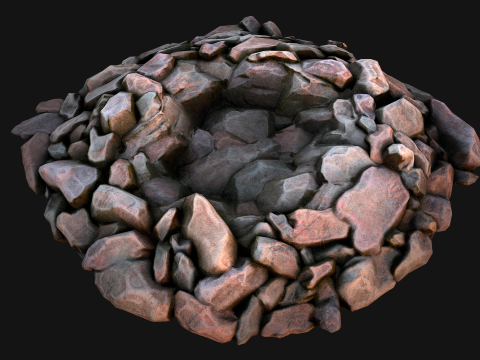 Stone and Rocks Mineral Ore Deposits Pile Modello 3D