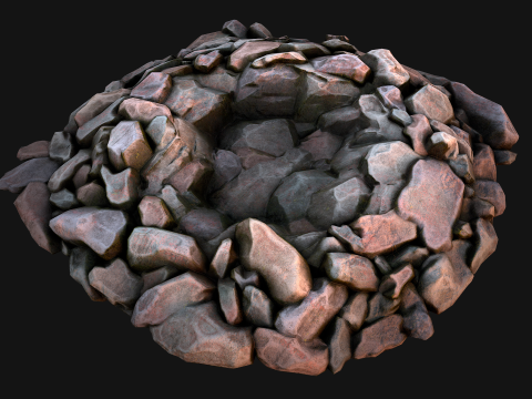 Stone and Rocks Mineral Ore Deposits Pile Modello 3D