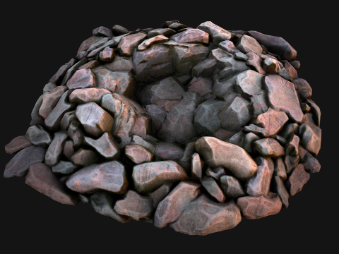 Stone and Rocks Mineral Ore Deposits Pile Modello 3D