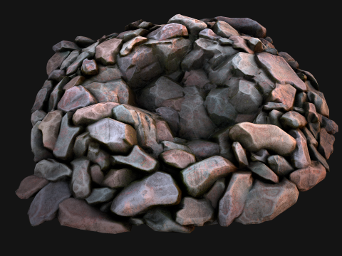 Stone and Rocks Mineral Ore Deposits Pile Modello 3D