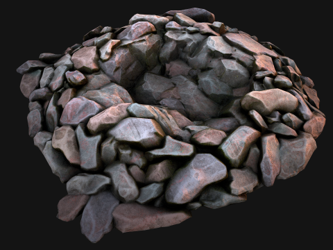 Stone and Rocks Mineral Ore Deposits Pile Modello 3D
