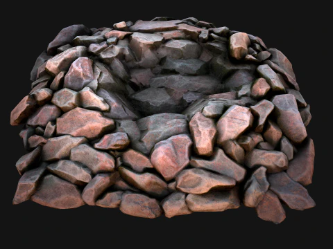 Mucchio di depositi di minerali minerali di pietre e rocce Modello 3D