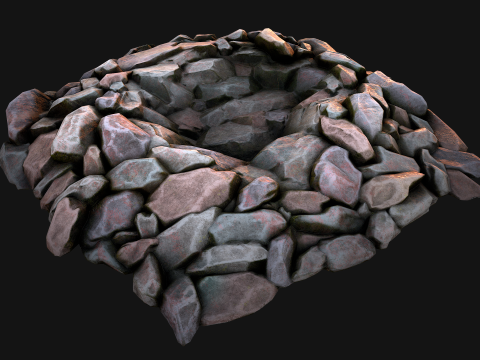 Stone and Rocks Mineral Ore Deposits Pile Modello 3D