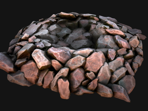 Stone and Rocks Mineral Ore Deposits Pile Modello 3D