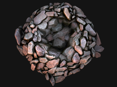 Stone and Rocks Mineral Ore Deposits Pile Modello 3D