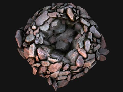 Mucchio di depositi di minerali minerali di pietre e rocce Modello 3D