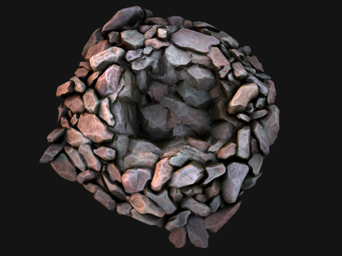 Stone and Rocks Mineral Ore Deposits Pile Modello 3D