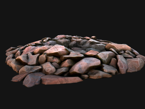 Stone and Rocks Mineral Ore Deposits Pile Modello 3D