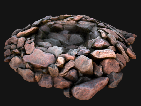 Stone and Rocks Mineral Ore Deposits Pile Modello 3D