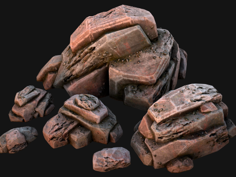 Rocks Stones Pebble Environment for Mine 3Dモデル