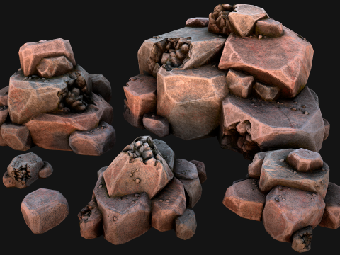 Stones and Rocks Stylized Pack 3D-Modell