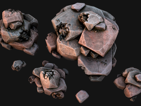 Stones and Rocks Stylized Pack 3D-Modell