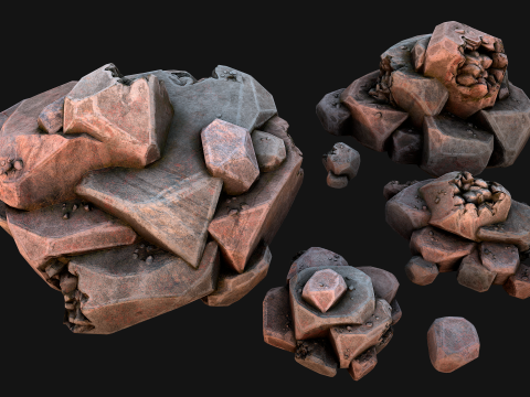 Stones and Rocks Stylized Pack 3D-Modell