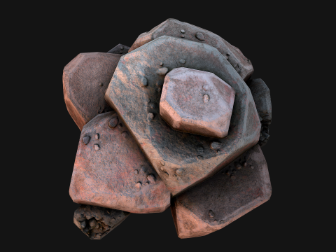 Stones and Rocks Stylized Pack 3D-Modell