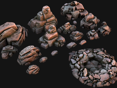 Stones Rocks Pebble Pack 3D Model