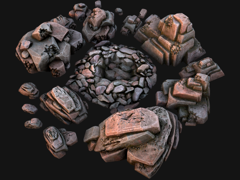 Stones Rocks Pebble Pack 3D Model