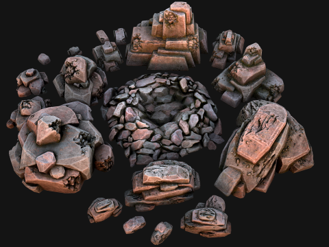 Stones Rocks Pebble Pack 3D Model