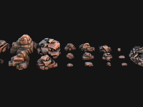 Stones Rocks Pebble Pack 3D Model