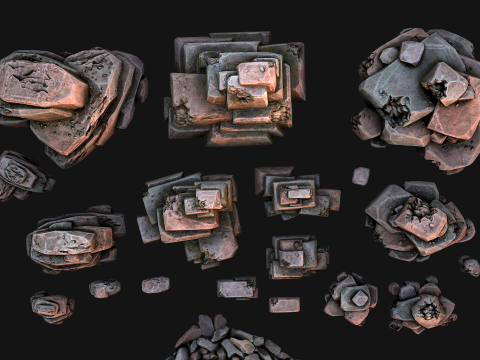 Stones Rocks Pebble Pack 3D Model