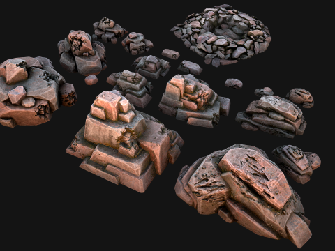 Stones Rocks Pebble Pack 3D Model