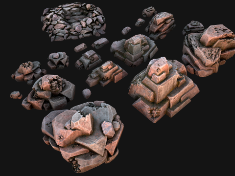 Stones Rocks Pebble Pack 3D Model