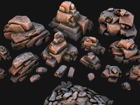 Stones Rocks Pebble Pack 3D Model