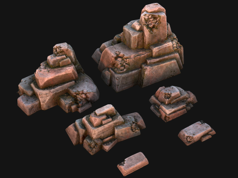 Stones Rocks Pebble Pack 3D Model