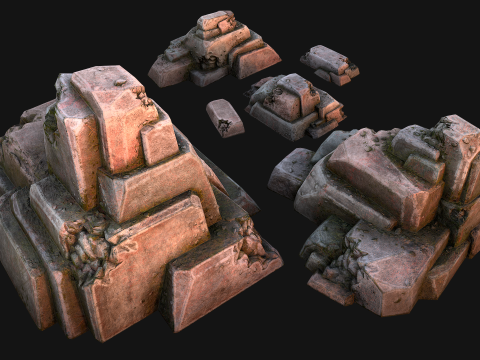 Stones Rocks Pebble Pack 3D Model