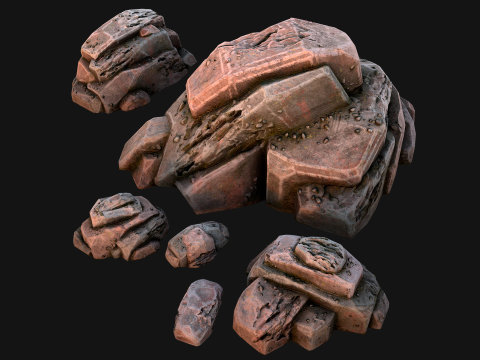 Stones Rocks Pebble Pack 3D Model