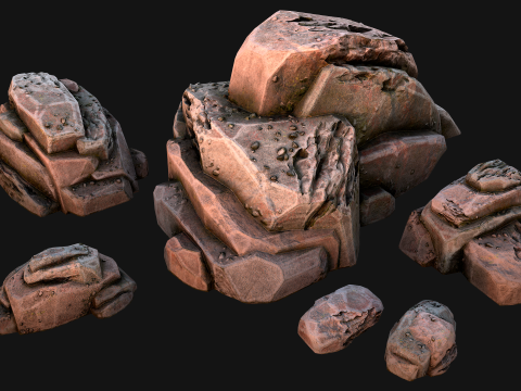Stones Rocks Pebble Pack 3D Model