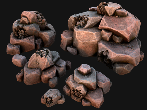 Stones Rocks Pebble Pack 3D Model