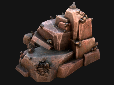 Tin Ores Deposits Minerals Metal Mine Model 3D