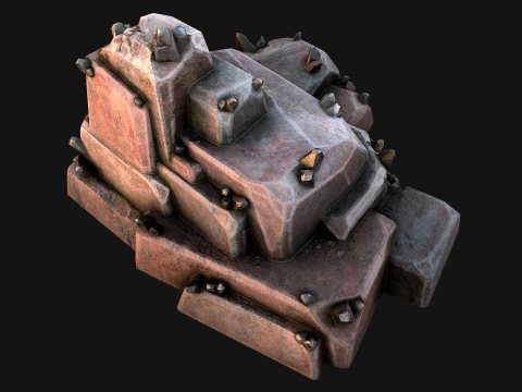 Tin Ores Deposits Minerals Metal Mine Model 3D