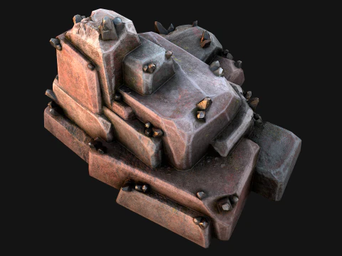 Tin Ores Deposits Minerals Metal Mine 3D Model