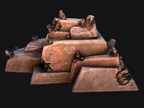 Tin Ores Deposits Minerals Metal Mine Model 3D
