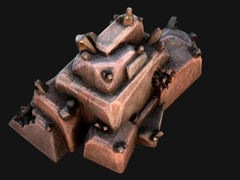 Tin Ores Deposits Minerals Metal Mine 3D Model