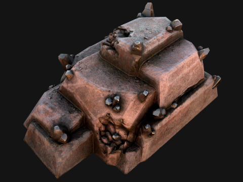 Tin Ores Deposits Minerals Metal Mine Model 3D