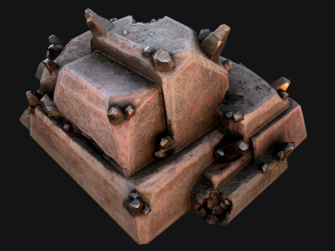 Tin Ores Deposits Minerals Metal Mine Model 3D