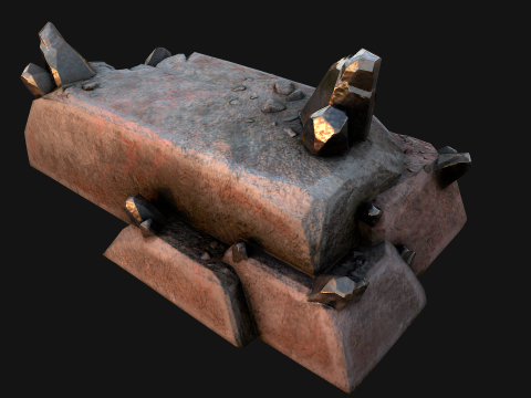 Tin Ores Deposits Minerals Metal Mine Model 3D