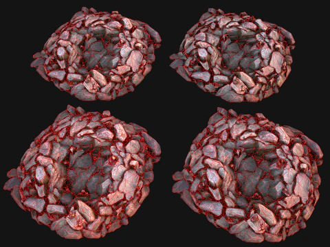 Deposits of Tin Ore Stones and Rocks 3D Model