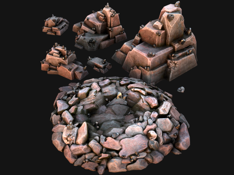 Deposits of Tin Ore Stones and Rocks Modello 3D