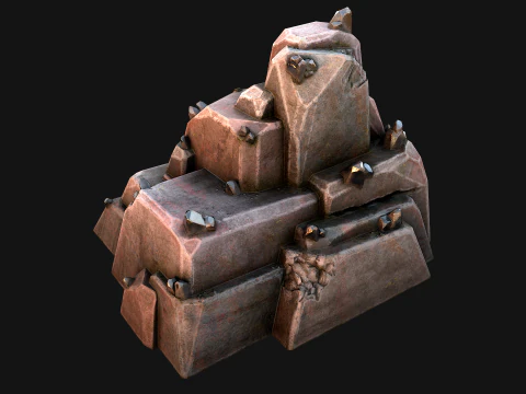 Deposits of Tin Ore Stones and Rocks 3D Model