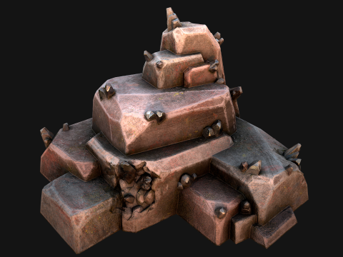 Deposits of Tin Ore Stones and Rocks Modello 3D