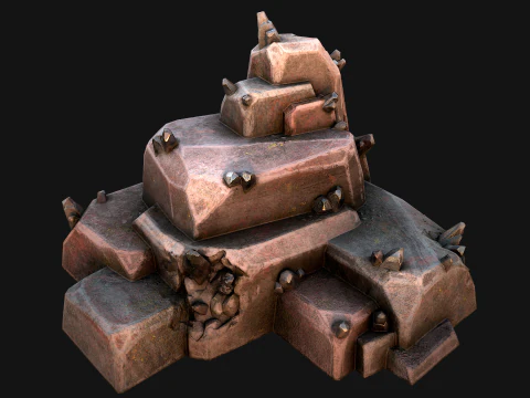 Deposits of Tin Ore Stones and Rocks 3D Model